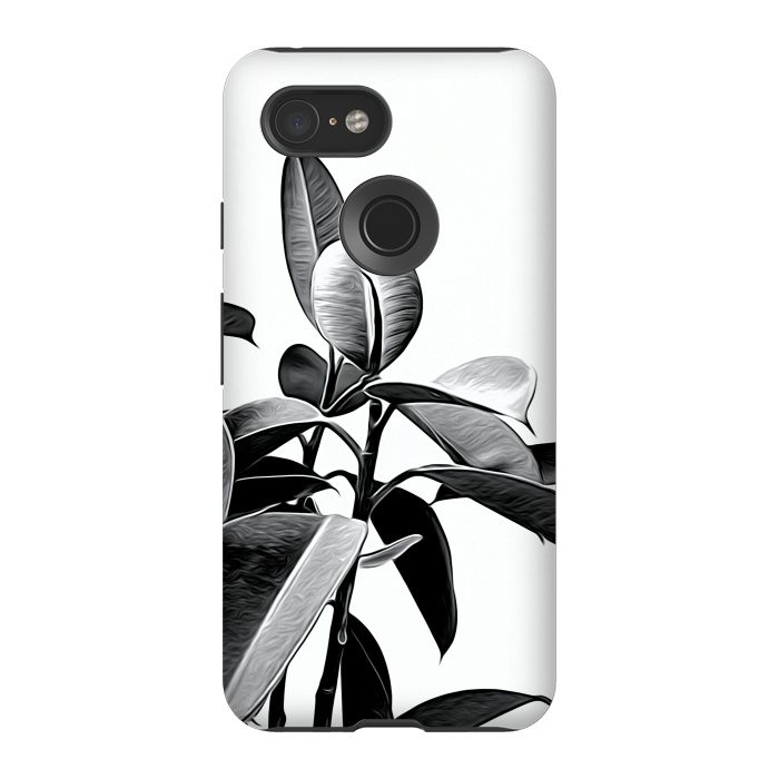 Pixel 3 StrongFit Black and White Leaves by Alemi