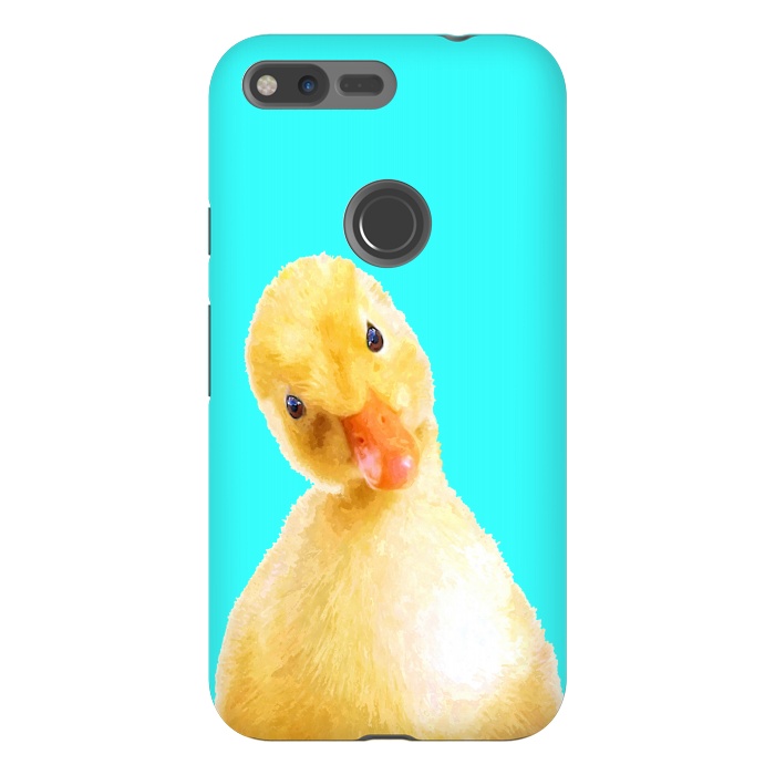 Pixel XL StrongFit Duckling Turquoise Background by Alemi