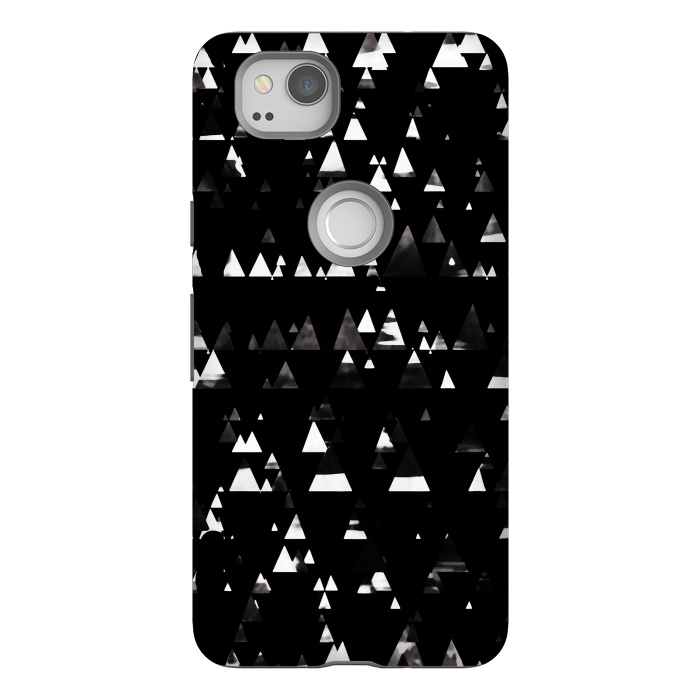 Pixel 2 StrongFit Black and white triangles pine forest by Oana 