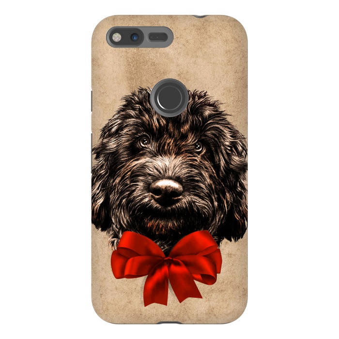 Pixel XL StrongFit Dog Cute Vintage Puppy Pet with Red Bow by BluedarkArt