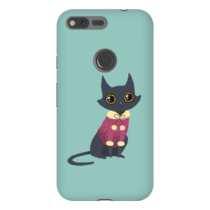 Pixel XL StrongFit Cozy cat red by Laura Nagel