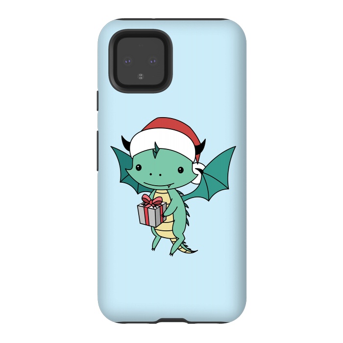 Pixel 4 StrongFit Christmas dragon by Laura Nagel