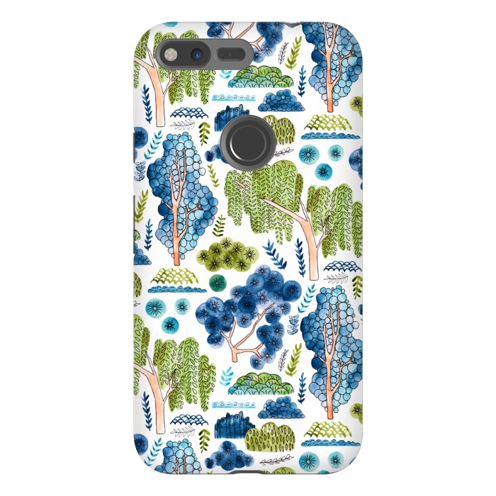 Pixel XL StrongFit Watercolor Chinoiserie Trees  by Tigatiga