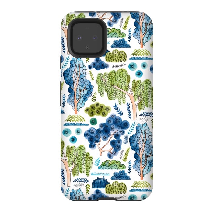 Pixel 4 StrongFit Watercolor Chinoiserie Trees  by Tigatiga