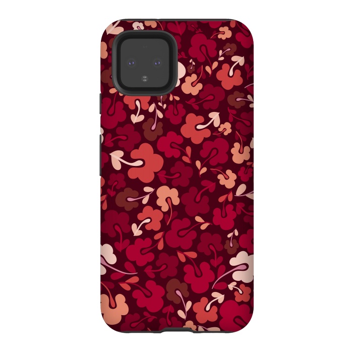 Pixel 4 StrongFit Ditsy Flowers in Pink and Red by Paula Ohreen
