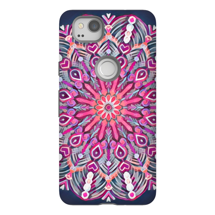Pixel 2 StrongFit Magenta Party Boho Mandala  by Micklyn Le Feuvre