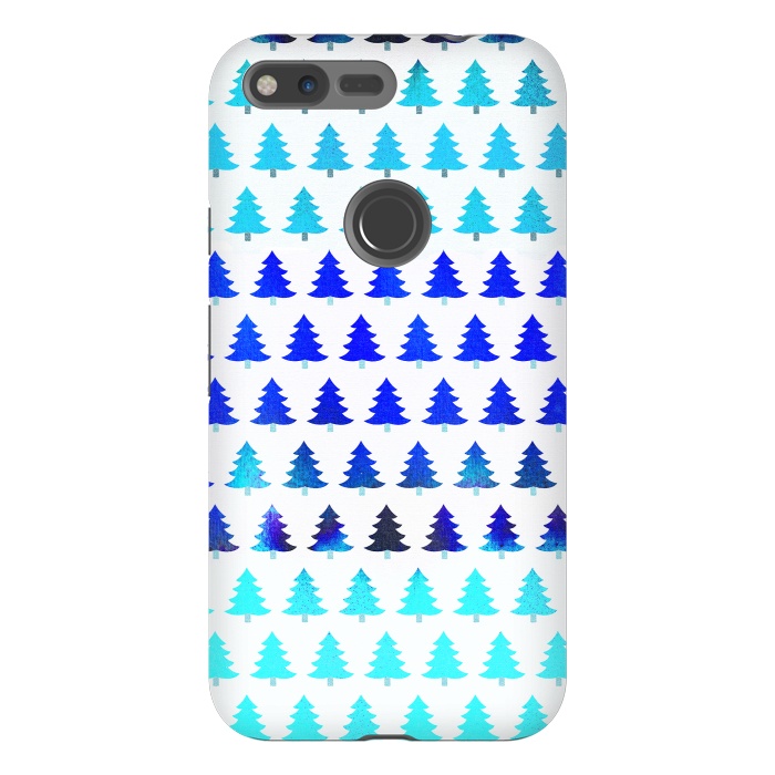 Pixel XL StrongFit Blue pine trees pattern - Christmas sweater by Oana 
