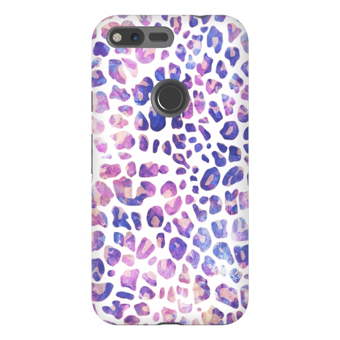 Pixel XL StrongFit Purple pink painted leopard print by Oana 