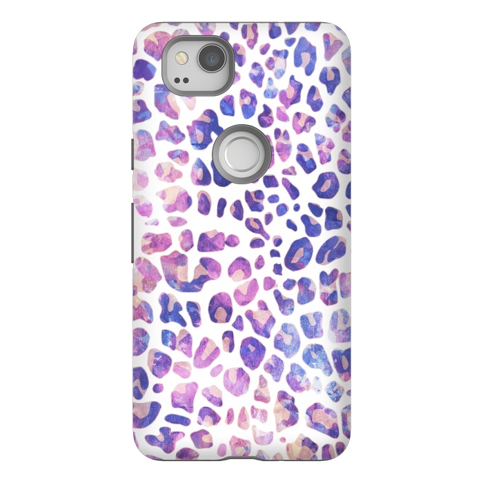 Pixel 2 StrongFit Purple pink painted leopard print by Oana 