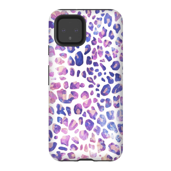 Pixel 4 StrongFit Purple pink painted leopard print by Oana 