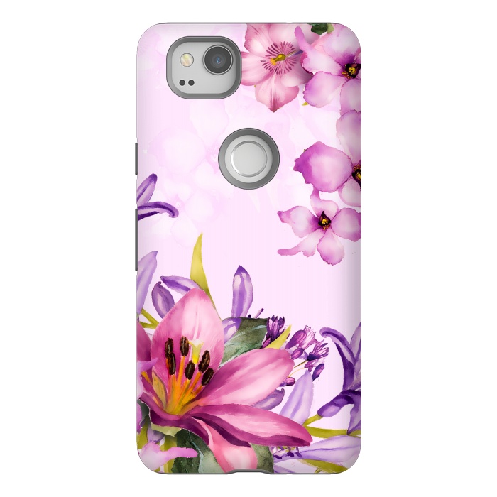 Pixel 2 StrongFit Floral Smile by Creativeaxle