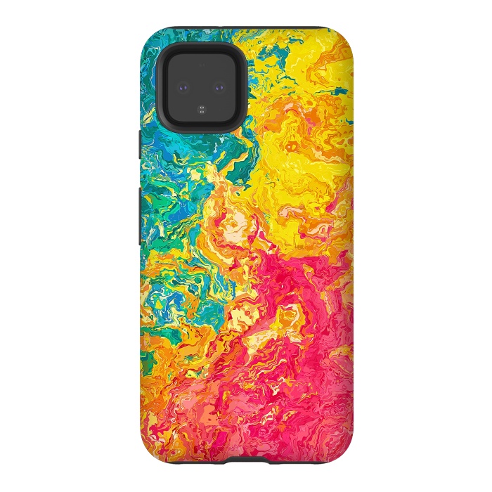 Pixel 4 StrongFit Rainbow Abstract Painting I by Art Design Works