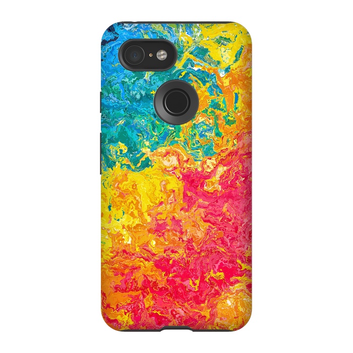 Pixel 3 StrongFit Rainbow Abstract Painting II by Art Design Works