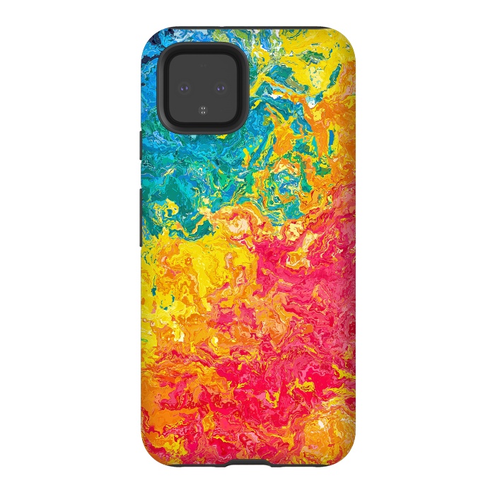 Pixel 4 StrongFit Rainbow Abstract Painting II by Art Design Works