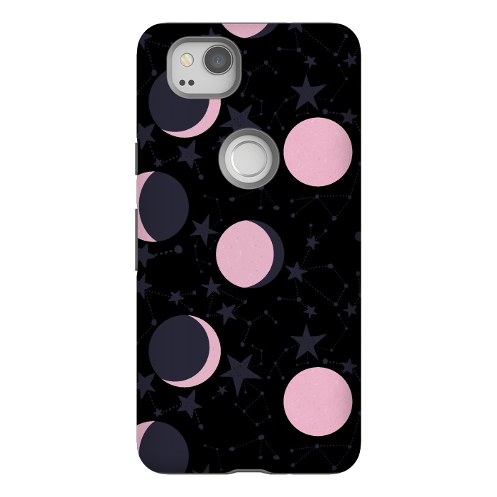 Pixel 2 StrongFit Pink moons on blue by  Utart