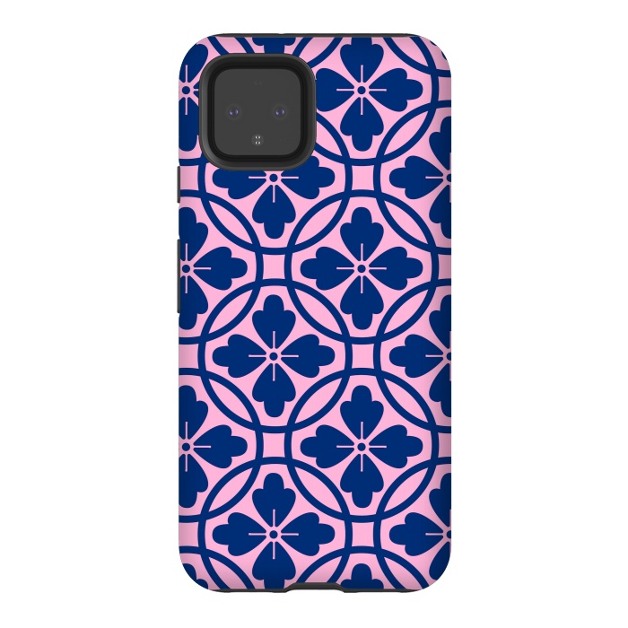 Pixel 4 StrongFit blue pink floral pattern 2 by MALLIKA