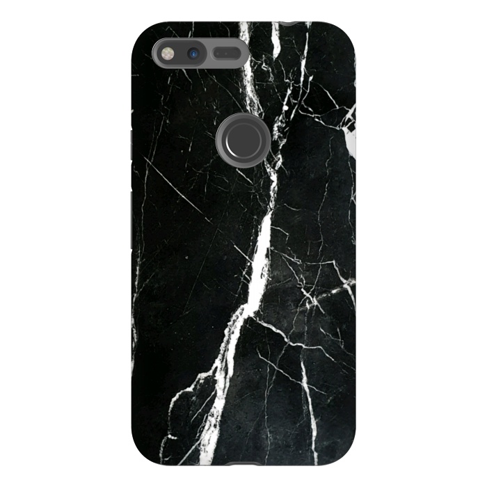 Pixel XL StrongFit Elegant black marble with white cracks by Oana 