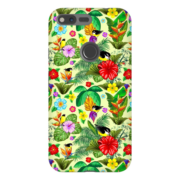 Pixel XL StrongFit Birds and Nature Floral Exotic Seamless Pattern by BluedarkArt