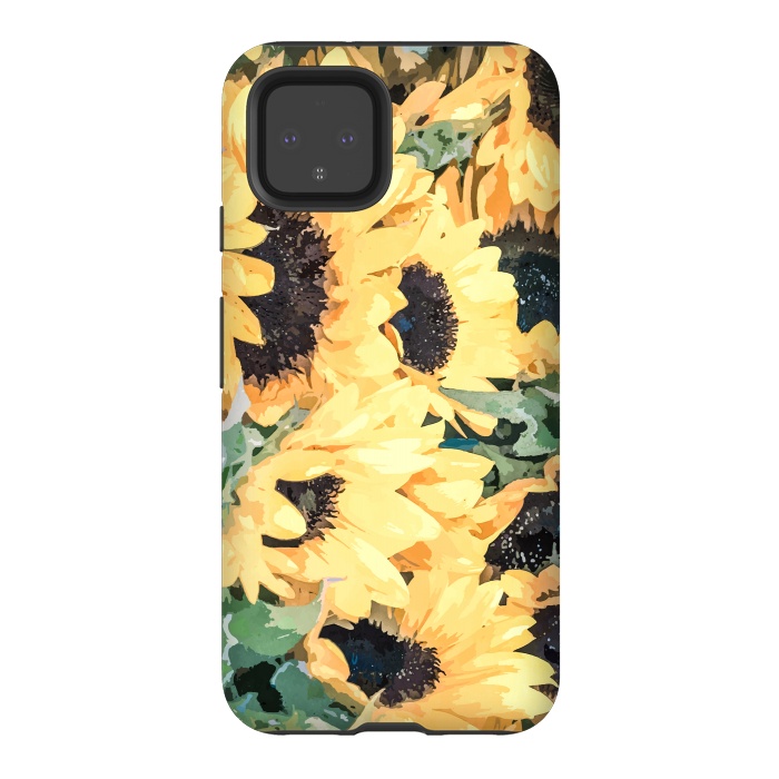 Pixel 4 StrongFit Yellow Sunflower by Creativeaxle