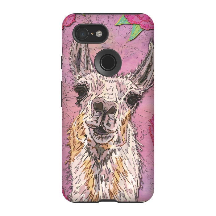 Pixel 3 StrongFit Perfectly Pink Llama by Lotti Brown