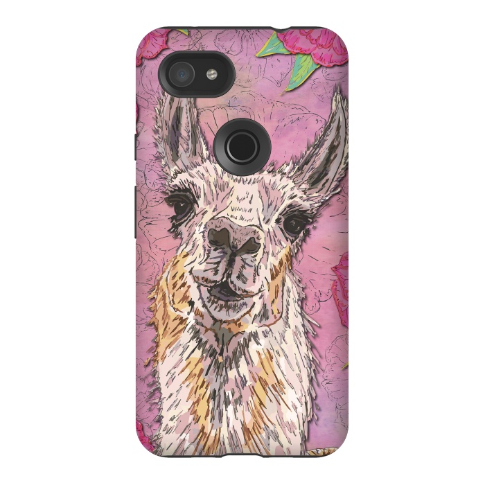 Pixel 3AXL StrongFit Perfectly Pink Llama by Lotti Brown