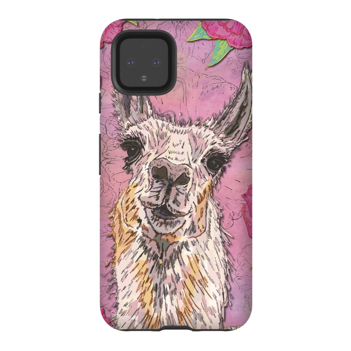 Pixel 4 StrongFit Perfectly Pink Llama by Lotti Brown