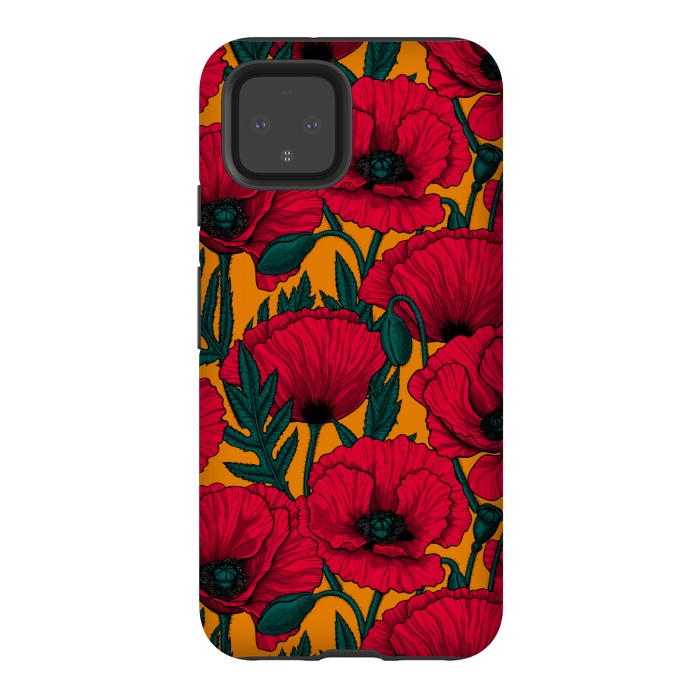 Pixel 4 StrongFit Red poppy garden by Katerina Kirilova