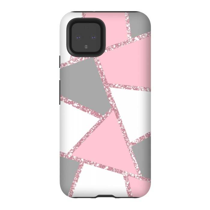 Pixel 4 StrongFit Geometric pink glitters by Jms