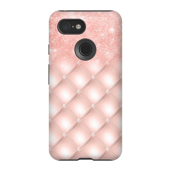 Pixel 3 StrongFit Blush Pink Glitter on Luxury Pink Diamonds  by  Utart