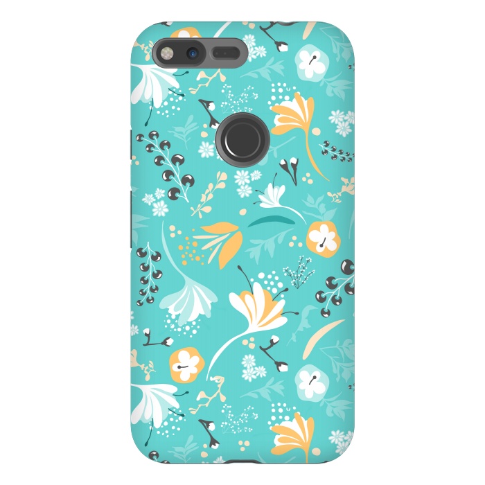 Pixel XL StrongFit Beautiful BC Blooms on Bright Blue by Paula Ohreen