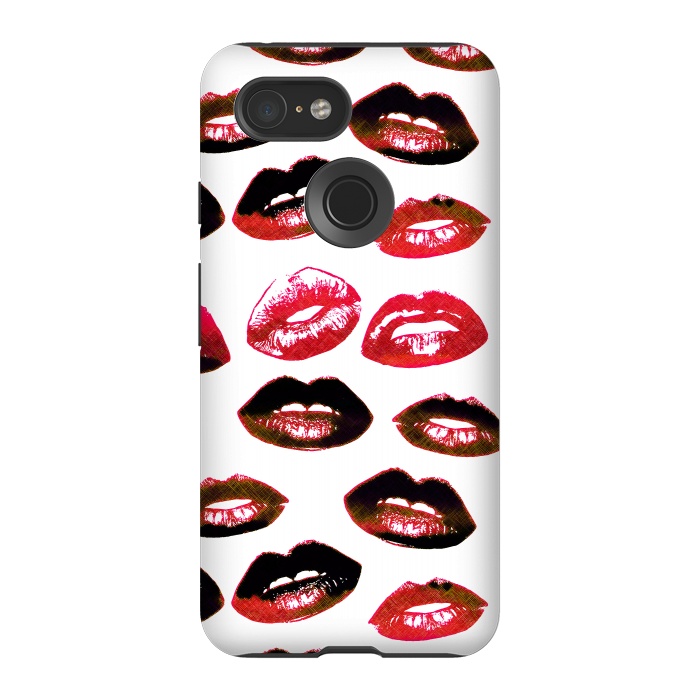 Pixel 3 StrongFit Dark red lipstick kisses - Valentine by Oana 