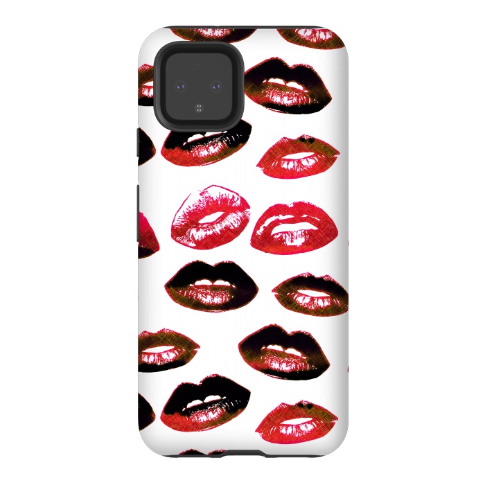 Pixel 4 StrongFit Dark red lipstick kisses - Valentine by Oana 