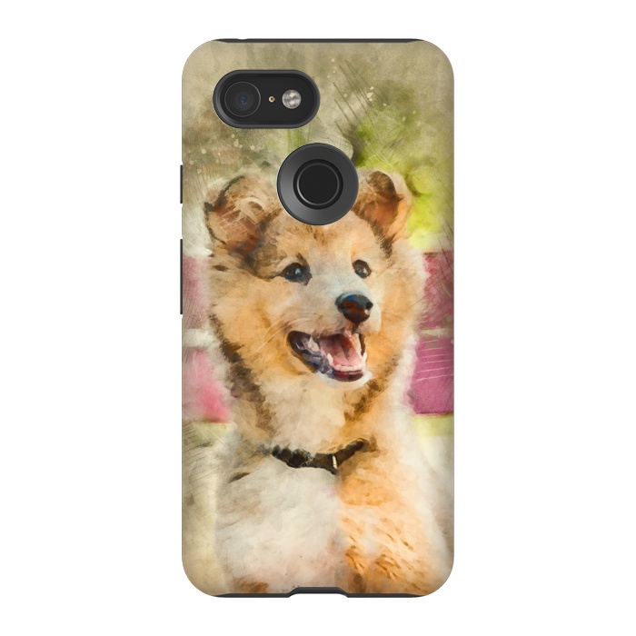 Pixel 3 StrongFit Cute Sheltie Dog by Creativeaxle