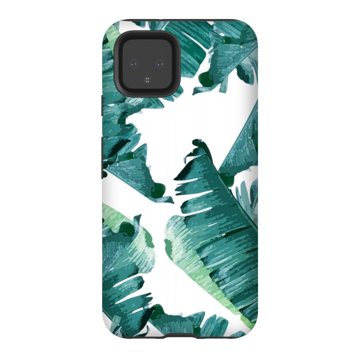 Pixel 4 StrongFit Tropical Banana Leaves by Creativeaxle