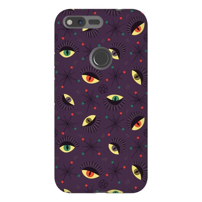 Pixel XL StrongFit Reptile Witch Eyes Spooky Retro Pattern by Boriana Giormova