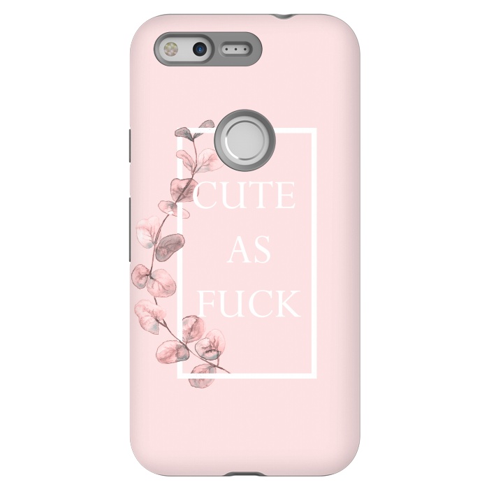 Pixel StrongFit Cute as a fuck - with pink blush eucalyptus branch by  Utart