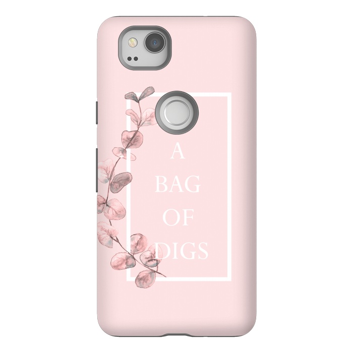 Pixel 2 StrongFit eat a bag of digs - with pink blush eucalyptus branch by  Utart