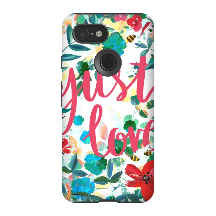Pixel 3 StrongFit Just love vibrant flowers and insects Valentine's by Oana 