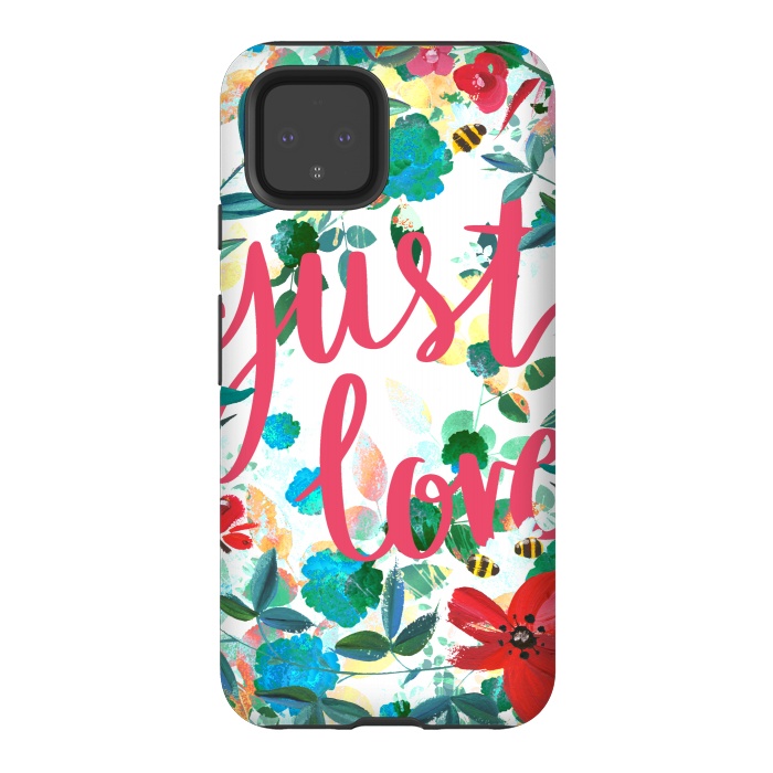Pixel 4 StrongFit Just love vibrant flowers and insects Valentine's by Oana 