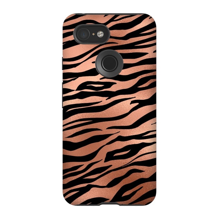 Pixel 3 StrongFit Copper and Black Tiger by  Utart
