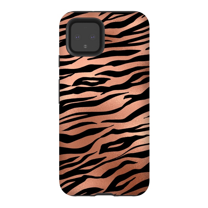 Pixel 4 StrongFit Copper and Black Tiger by  Utart