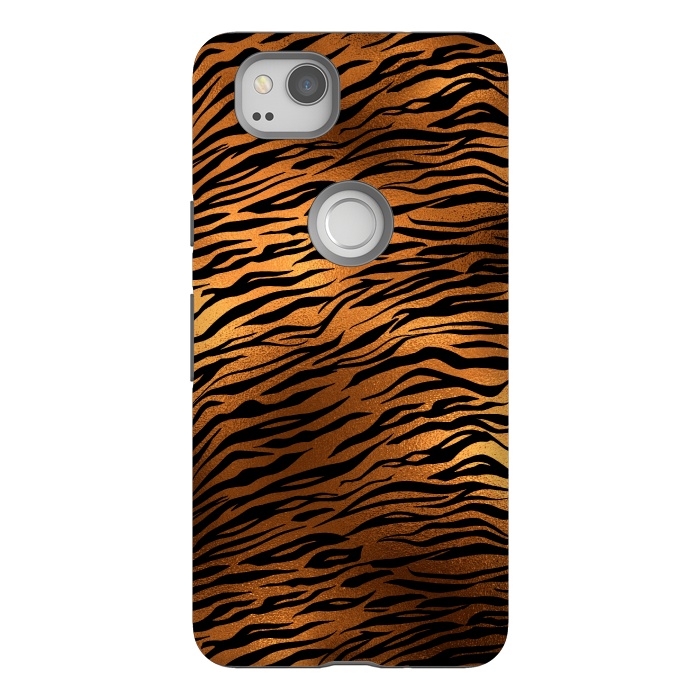 Pixel 2 StrongFit Copper Gold Tiger by  Utart