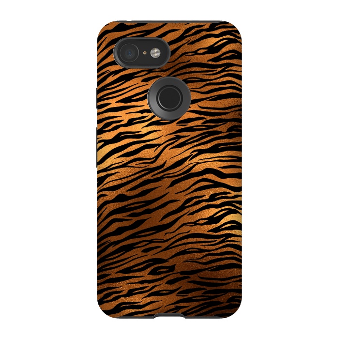 Pixel 3 StrongFit Copper Gold Tiger by  Utart