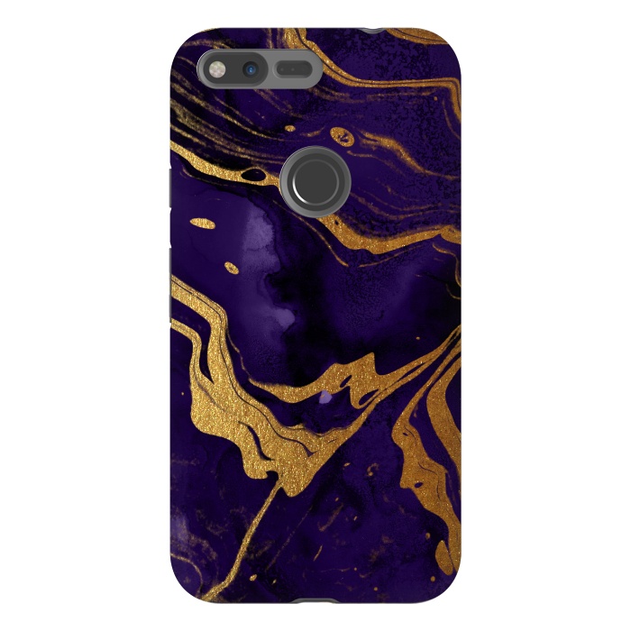 Pixel XL StrongFit Purple and Gold Marble Ink by  Utart
