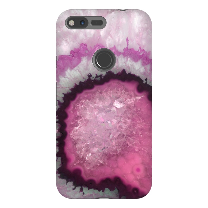 Pixel XL StrongFit Pink and White Crystal Agate by  Utart