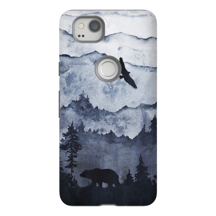 Pixel 2 StrongFit The mountains are calling- bear and eagle by  Utart