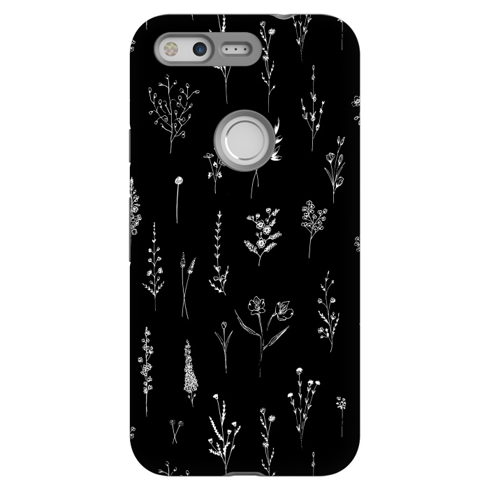Pixel StrongFit Black Wildflowers by Anis Illustration