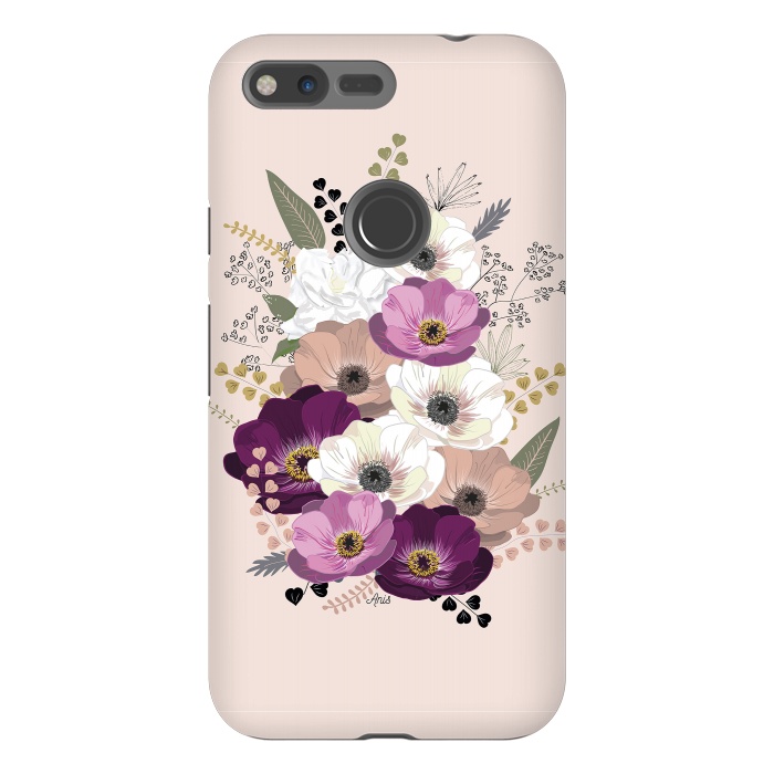 Pixel XL StrongFit Anemones Bouquet Nude by Anis Illustration