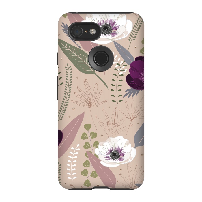 Pixel 3 StrongFit Anemones Violet by Anis Illustration