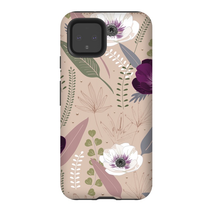 Pixel 4 StrongFit Anemones Violet by Anis Illustration